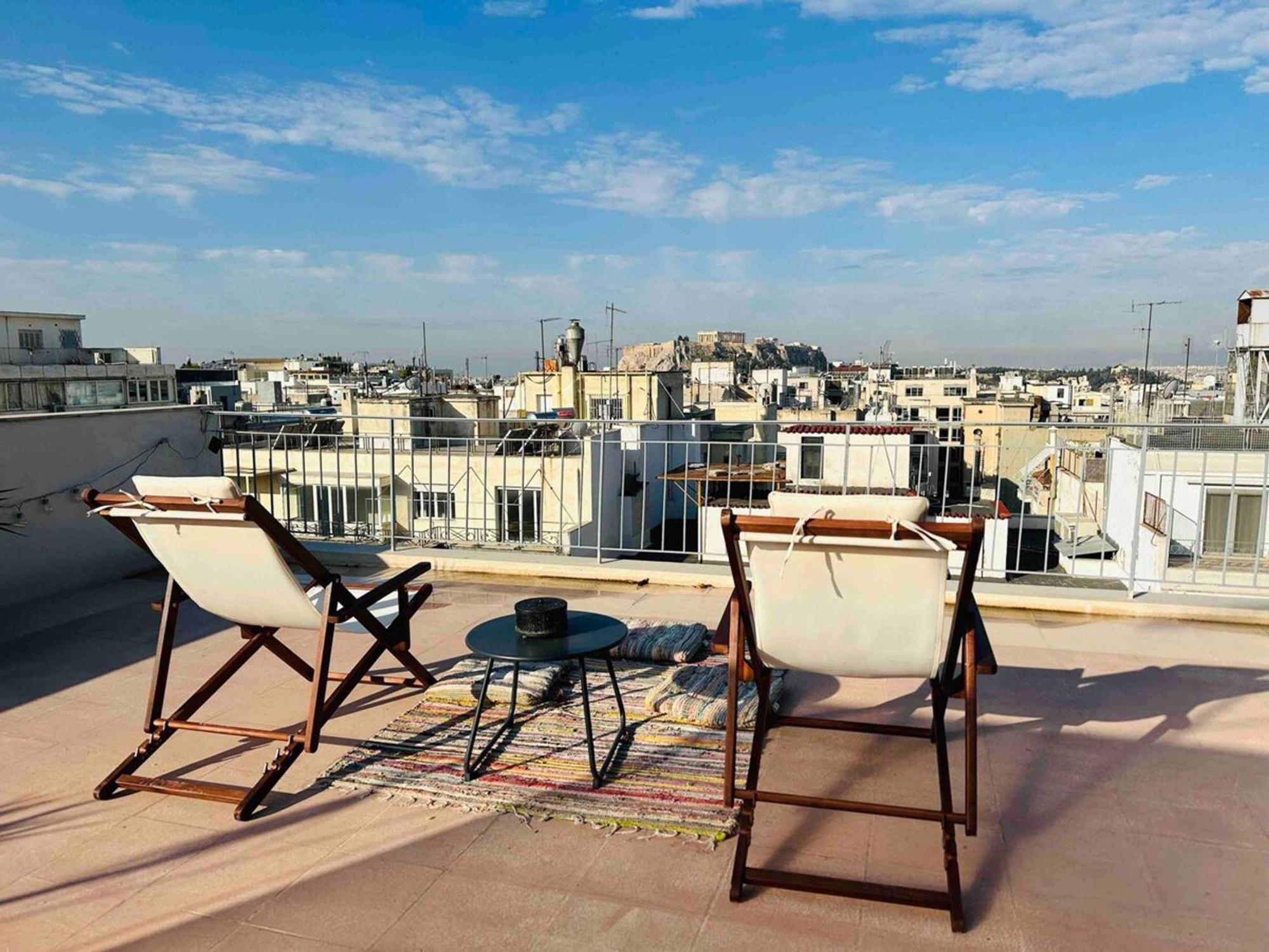 Appartamento 200Mbps Wifi - Penthouse With Acropolis View Atene Esterno foto