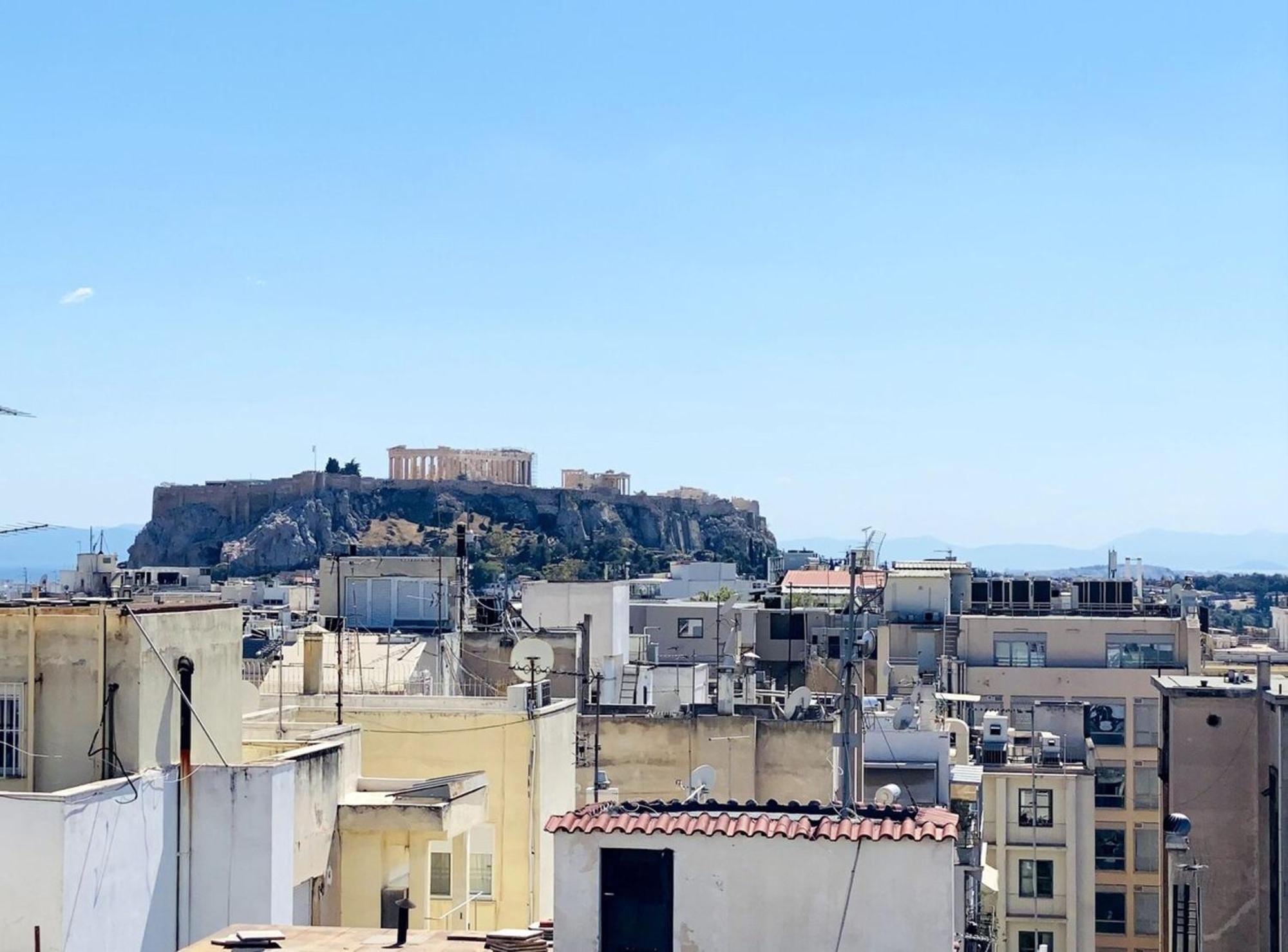 Appartamento 200Mbps Wifi - Penthouse With Acropolis View Atene Esterno foto